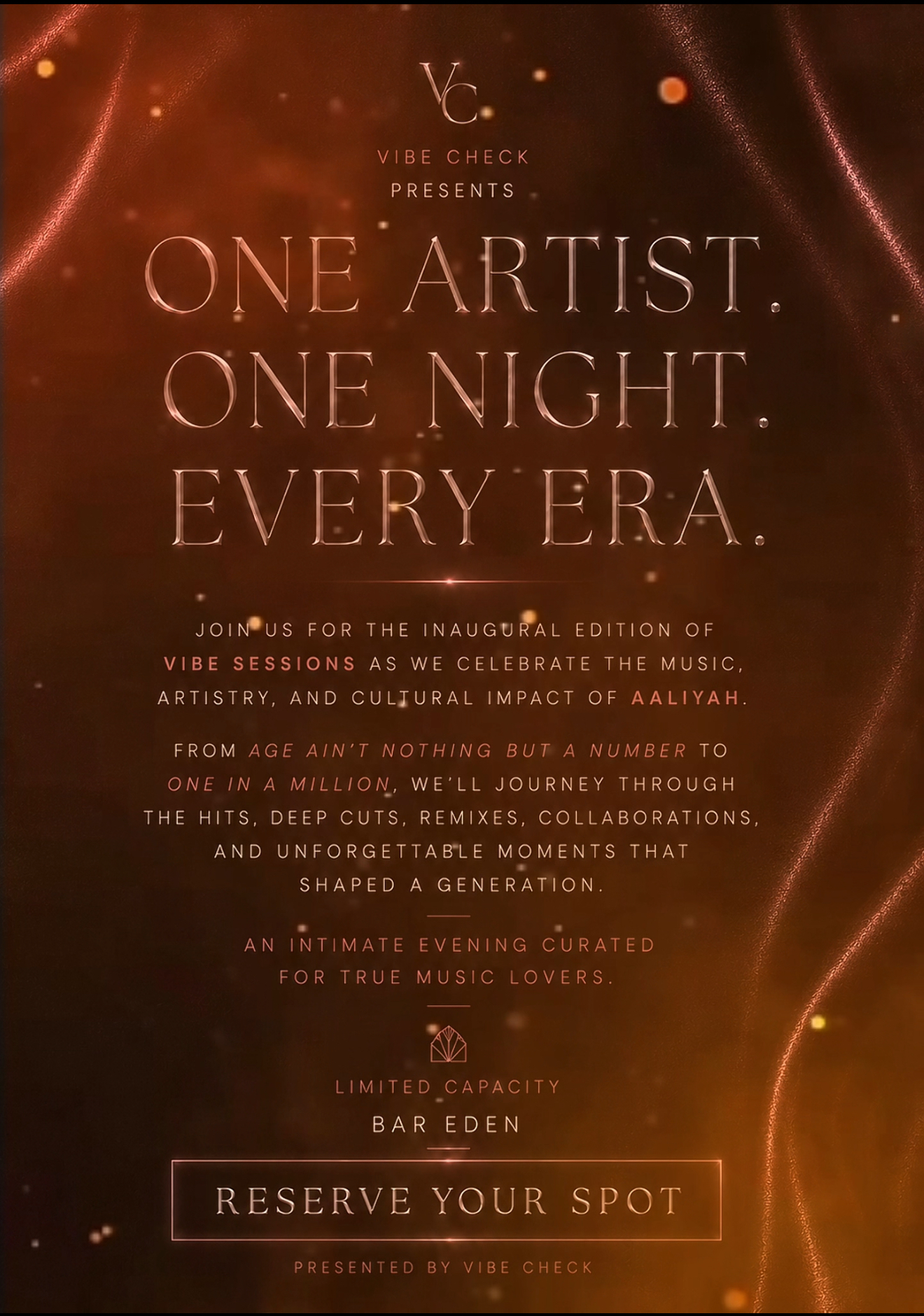 Vibe Sessions: Aaliyah — One Artist. One Night. Every Era.